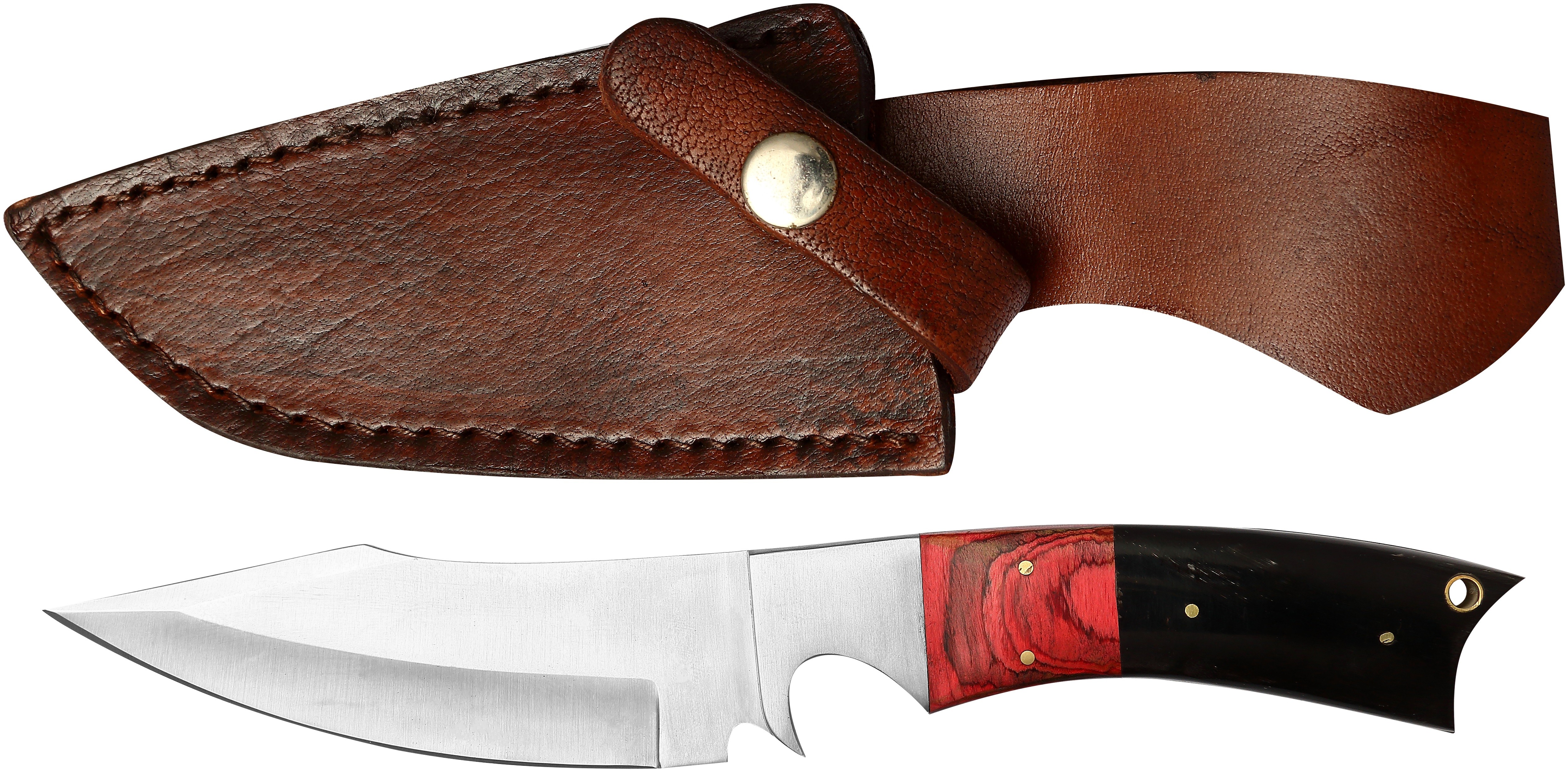 Couteau lame fixe 26 cm & étui - noir & rouge