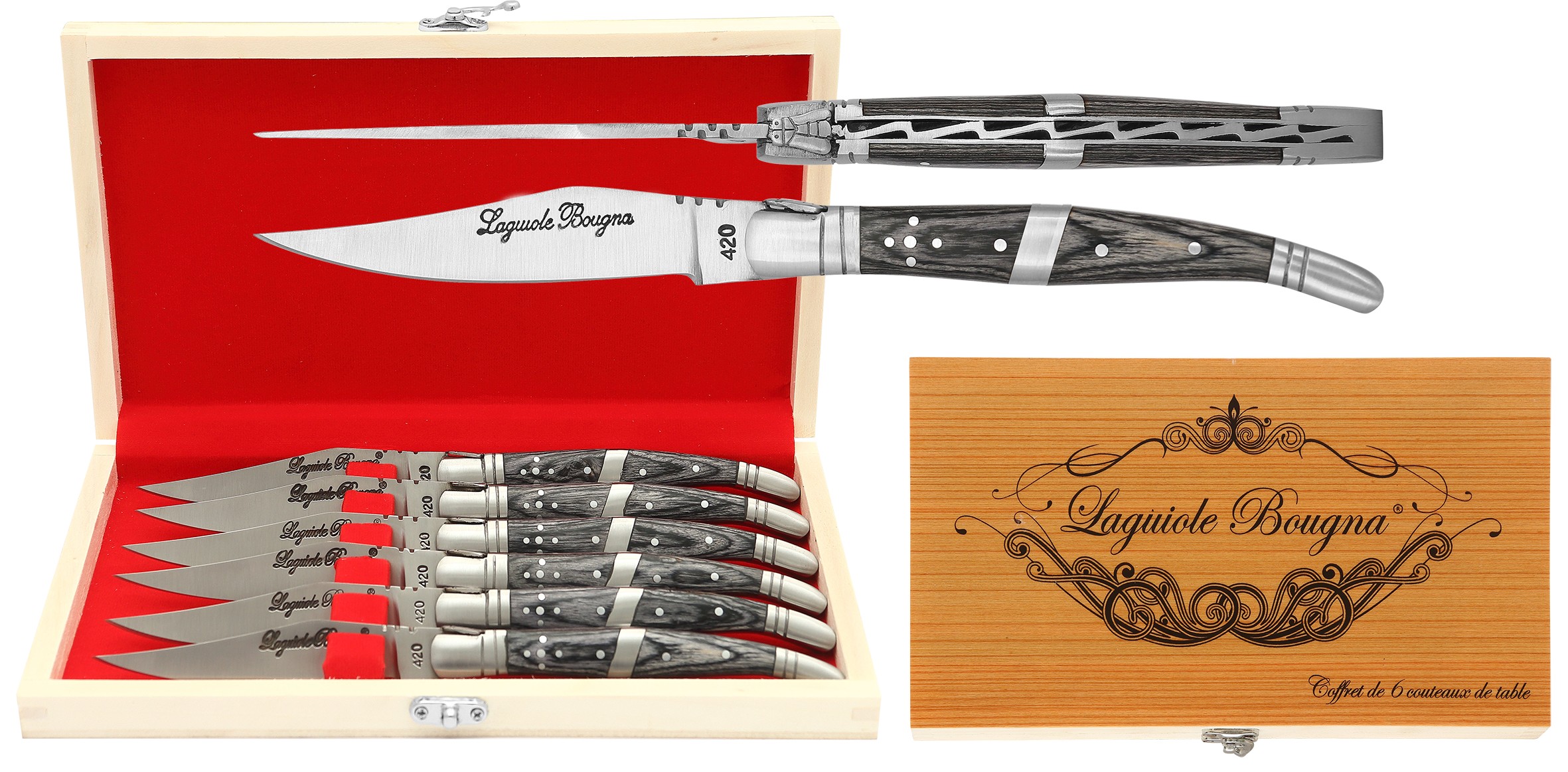 LB -Coffret de 6 couteaux - T-knife – noir