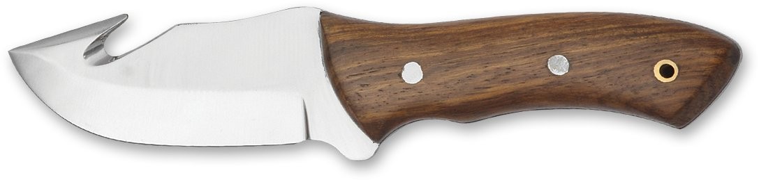 Couteau à dépecer 17 cm bois marron avec étui